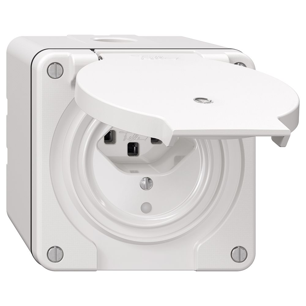 Presa NAP NEVO, 1×T23, IP21, c.LED, bianco