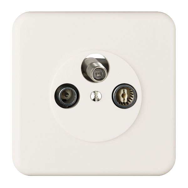 Presa antenna INC SAT DB52 bianco Standard con IEC/F