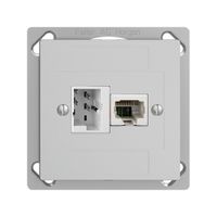 EB-Dose 1×T+T,1×RJ45/u 4P EDIZIOdue hellgrau ITplus ITM