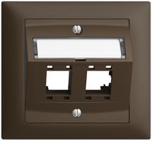 EB-Montageset EDIZIOdue FKE, mit Schrägauslasshaube, für 2×RJ45, coffee