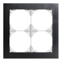 Telaio di copertura EDIZIOdue prestige 2×2 oro nero lucidato