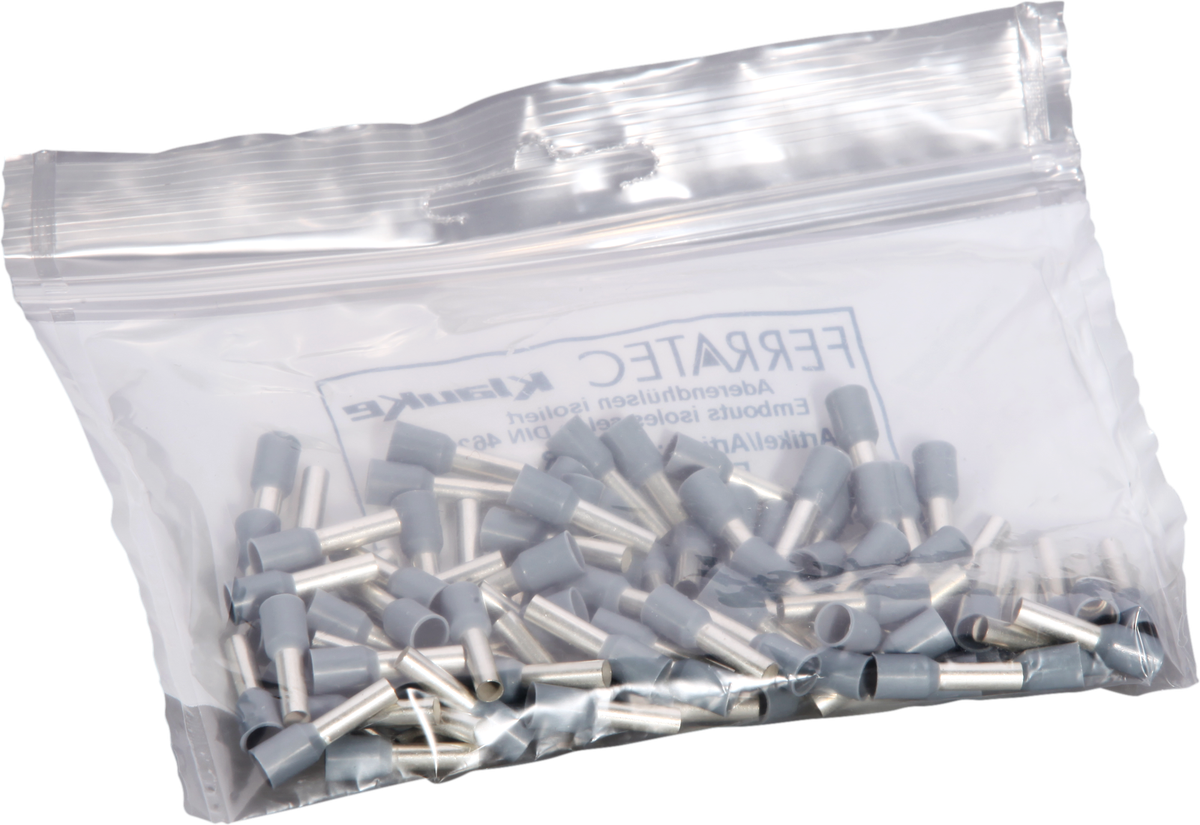 Aderendhülse Typ A isoliert 4mm²/9mm grau