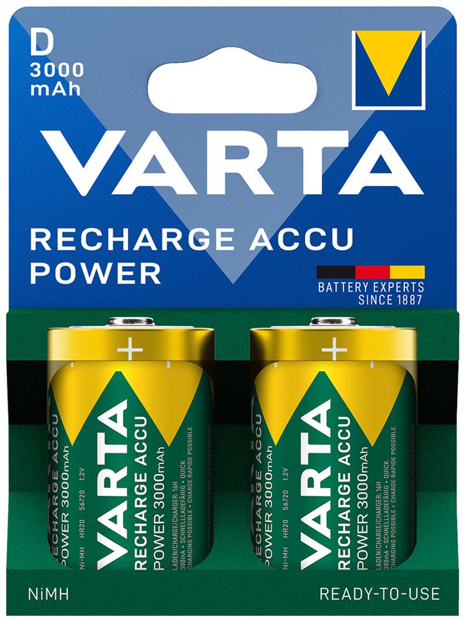 Accu VARTA Consumer Accu D Power 1.2V 3000mAh NiMH blister a 2 pezzi