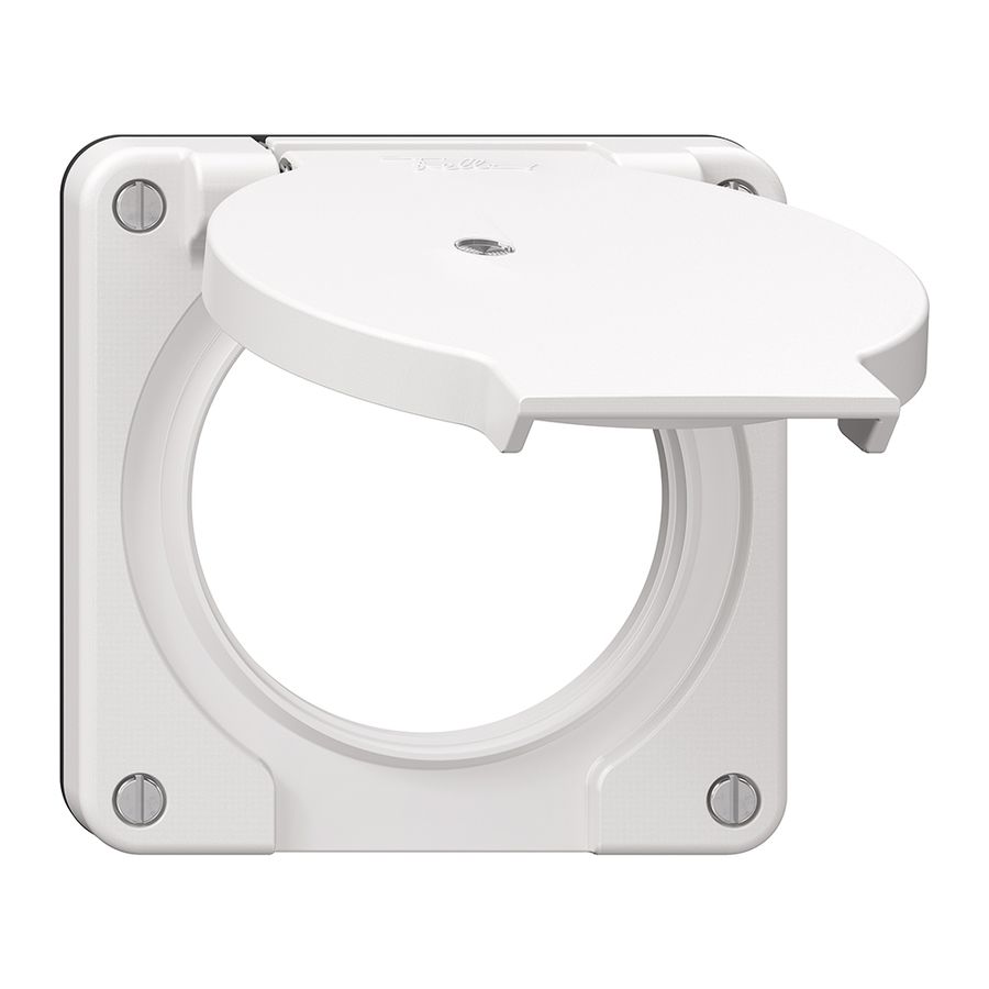 Deckel mit Klappdeckel NEVO Ø60mm für 2f-Steckdose bel. ws (Dicht.sz)