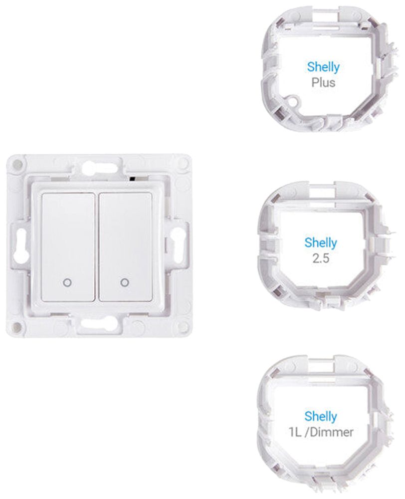 UP-Wandsender Shelly Wall Switch 2 2-Kan 70×70×12mm weiss