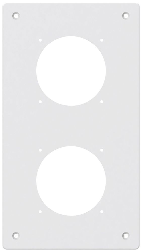 Placca d.montaggio INC robusto 2×1 alluminio, bianco