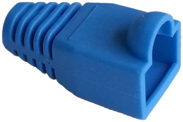 Manicotto antipiega blu, per spina RJ45, diritta