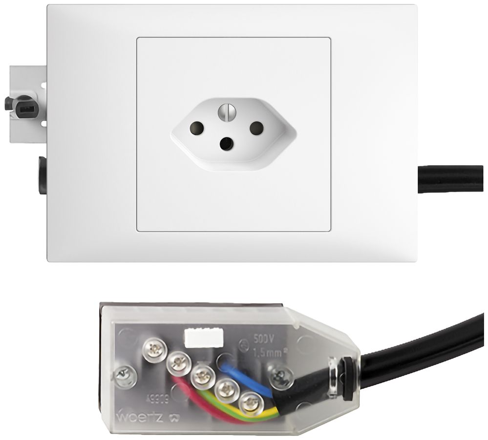 Prise INC EDIZIOdue T13 L2 blanc 45…69mm pour câble plat Technofil