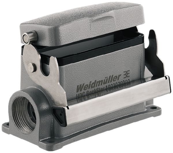 Sockelgehäuse Weidmüller HDC 40D Längsbügel Unterteil hoch Gr.6 1×M25 seitlich