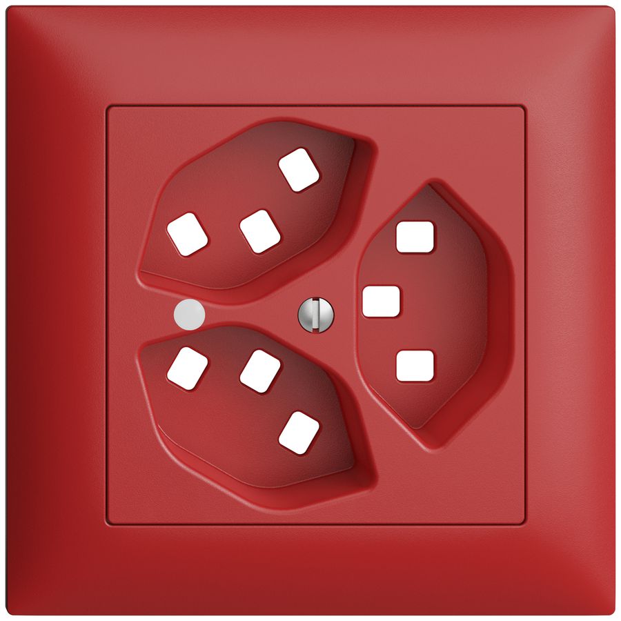 UP-Frontset EDIZIOdue berry 88×88mm 3×T23 mit Linse