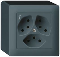 Presa AP kallysto 3×T13/1 antracite con protezione bambini