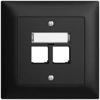 UP-Montageset S-One EDIZIOdue FMI für 2×RJ45 gerade, schwarz
