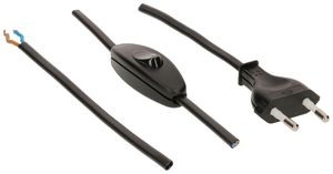 Anschlusskabel MH PVC 2.5A 230V 2×0.75mm² Typ 26-frei mit Schalter 2m sz