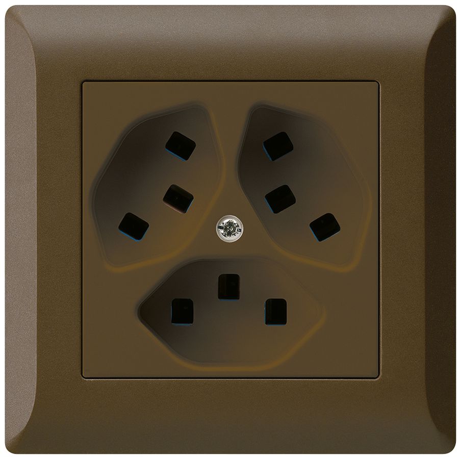 Presa INC Hager kallysto.line 3×T23 C marrone