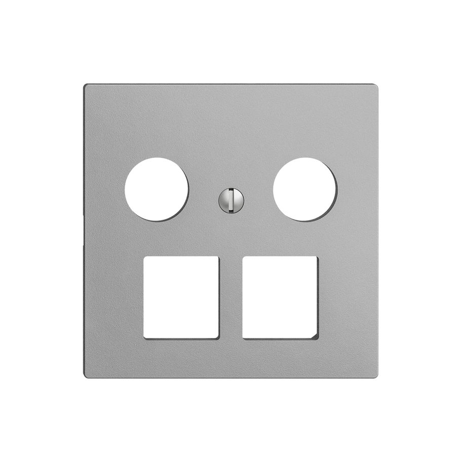 Kit de recouvrement EDIZIOdue F, p.prise multimédia, p.2×RJ45 Keystone silver