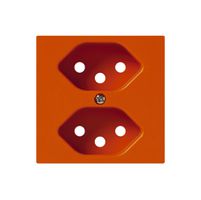 Frontplatte kallysto 2×T13 orange 60×60mm für Steckdose 2×T13