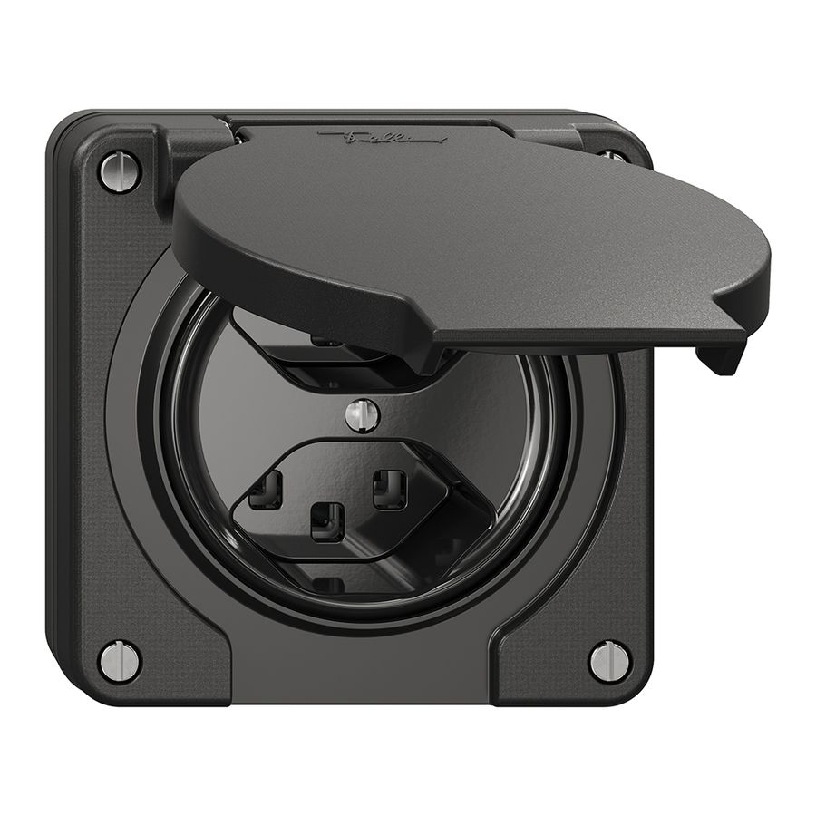 NUP-Steckdose NEVO, 2×T23, IP21, schwarz