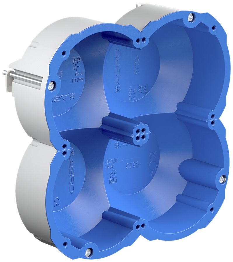 Boîte pour paroi creuse AGRO Quickbox 2×2 Ø83mm isolation phonique