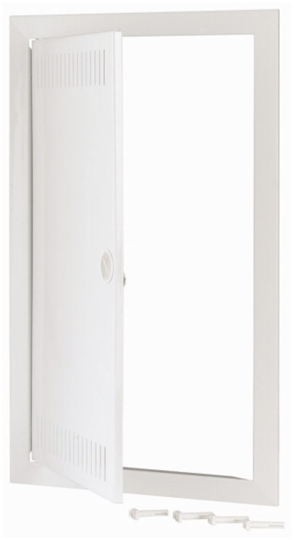 Cadre Eaton avec porte et ouvertures de ventilation 3-rangées blanc