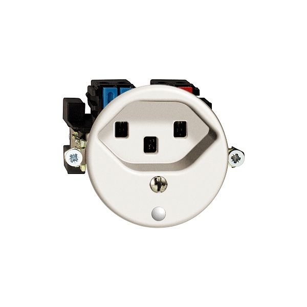 Prise FH T23 16A blanc avec LED vert, bornes enf.
