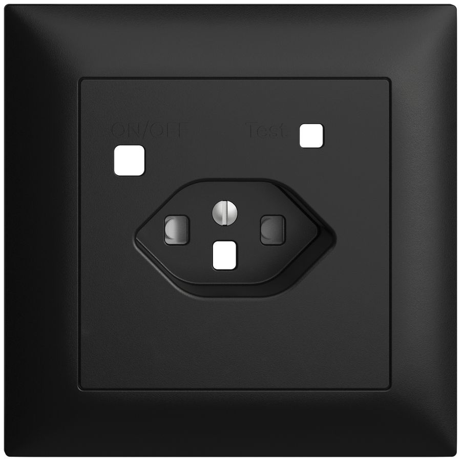 Frontset EDIZIOdue zu FI-Steckdose FMI, T23, shutter, schwarz