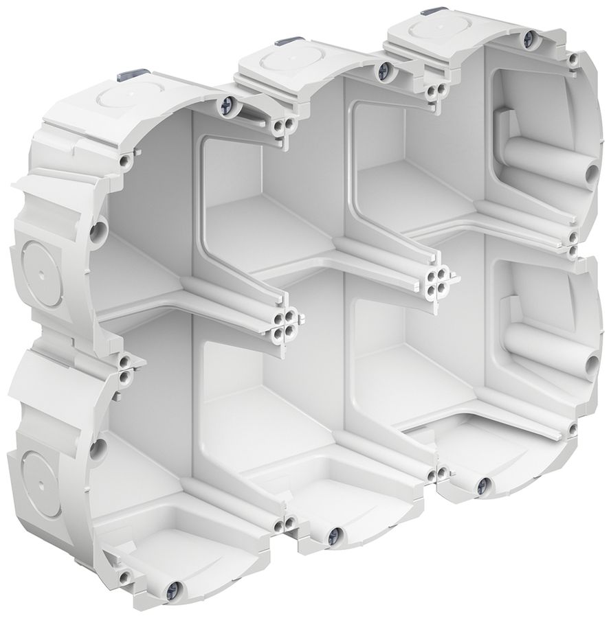 Hohlwanddose AGRO Quickbox H1 3×2 Ø83mm halogenfrei weiss