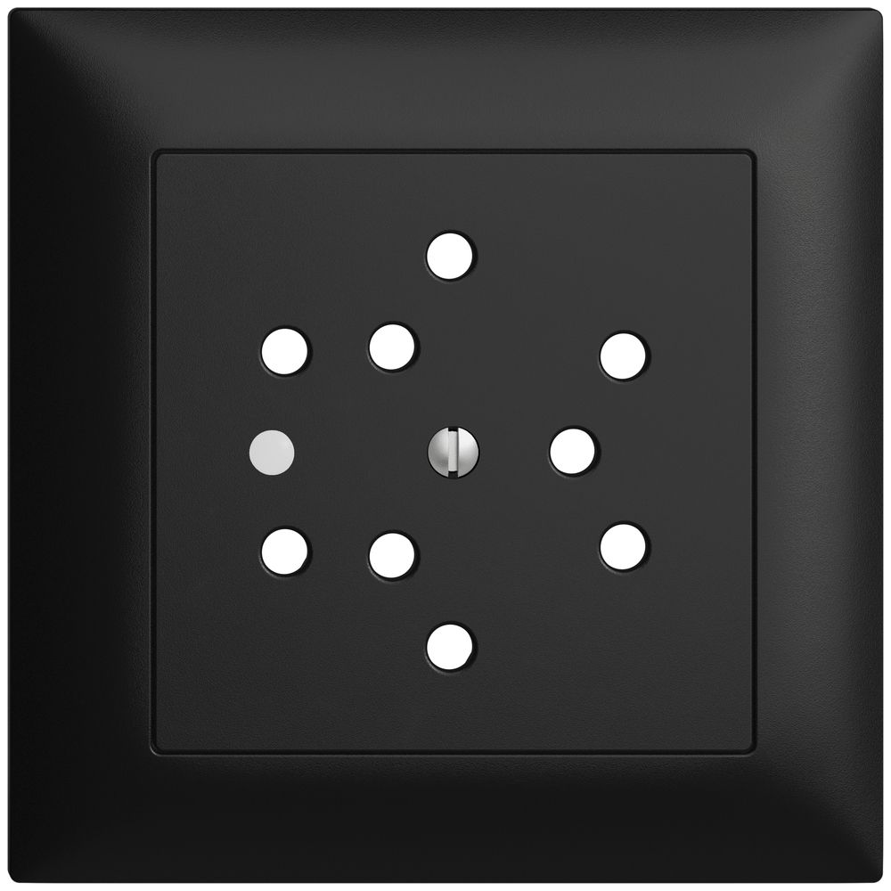 UP-Frontset EDIZIOdue schwarz 88×88mm 3×T12 mit Linse