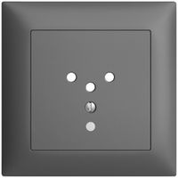 UP-Frontset EDIZIOdue T12 dunkelgrau 88×88mm mit Linse für Steckdose