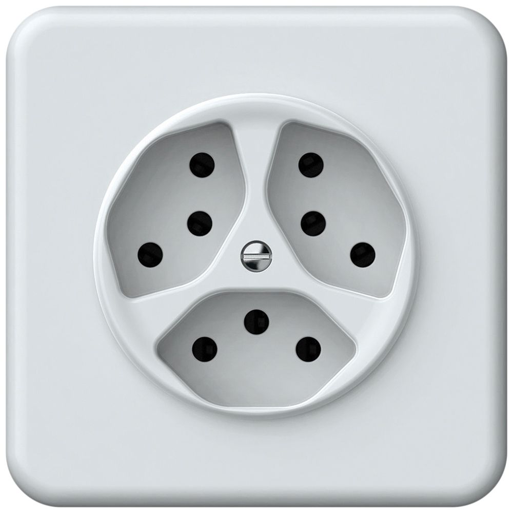 UP-Steckdose origin 3×Typ 13 10A 230V 92×92mm weiss