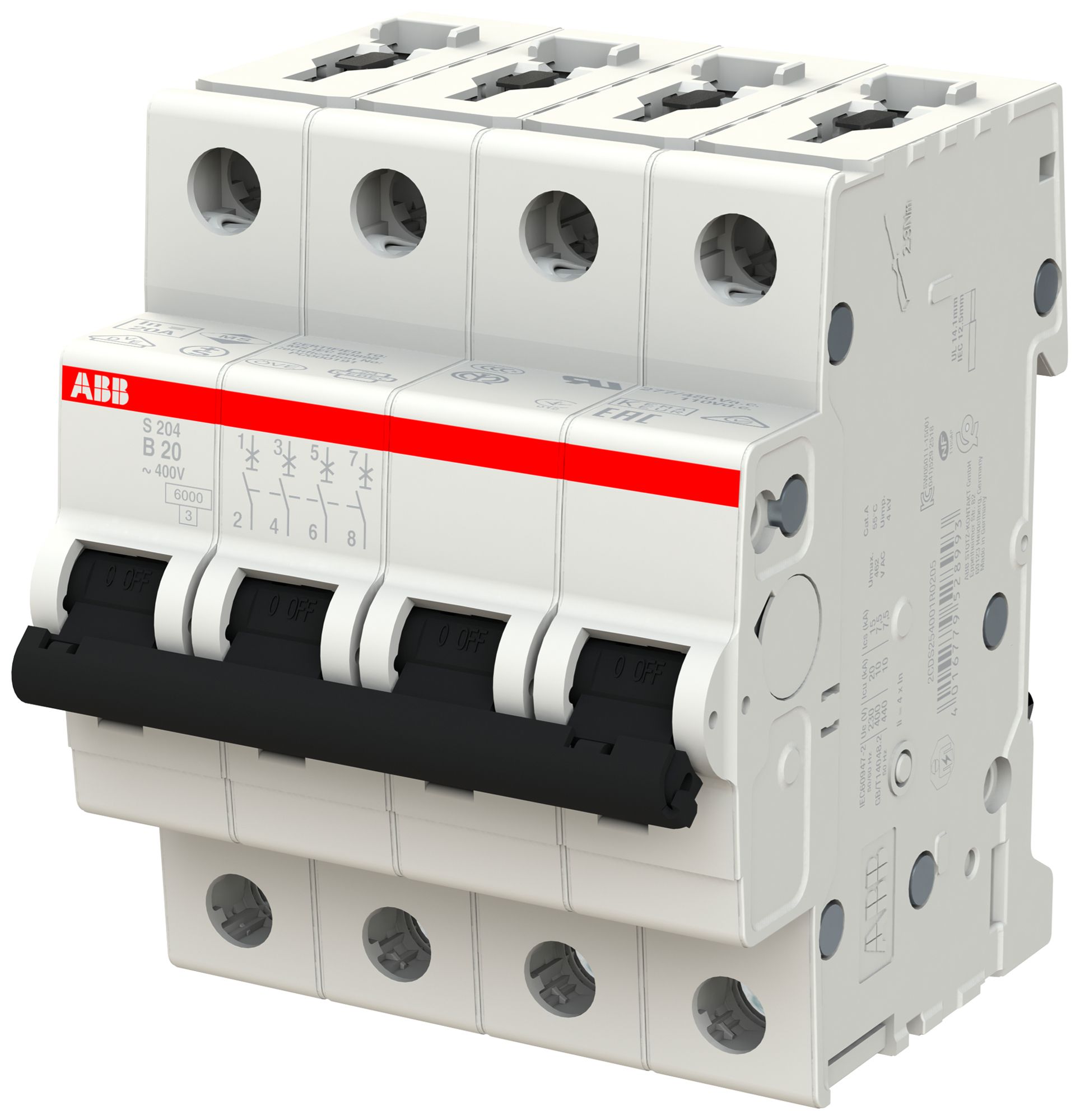 Disjoncteur ABB S204-B 20 20A B 6kA