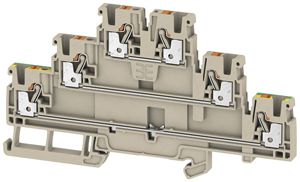 Mehrstock-Reihenklemme WM A3T 2.5 FT-FT-PE PUSH IN 2.5mm² 3 Etagen be/or