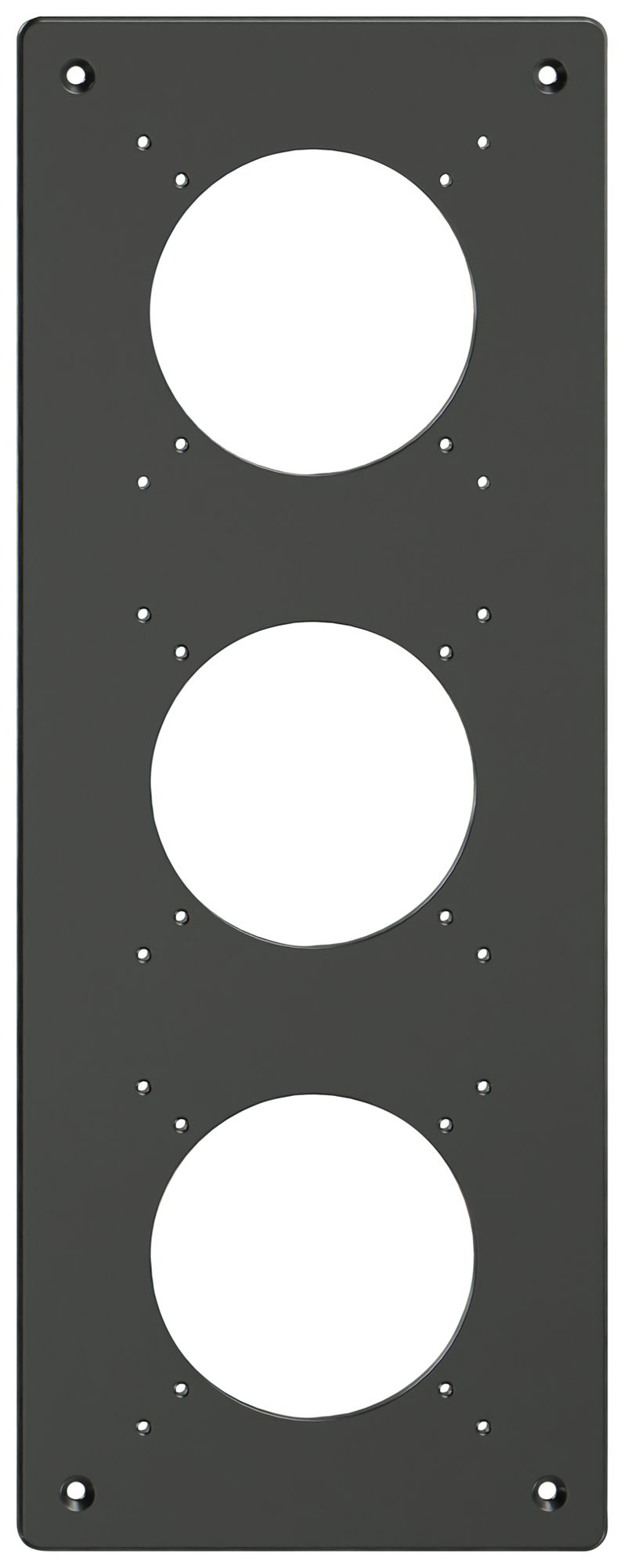 Plaque de montage Feller NEVO SNAPFIX® 3×1 Ø69mm 125×325mm noir