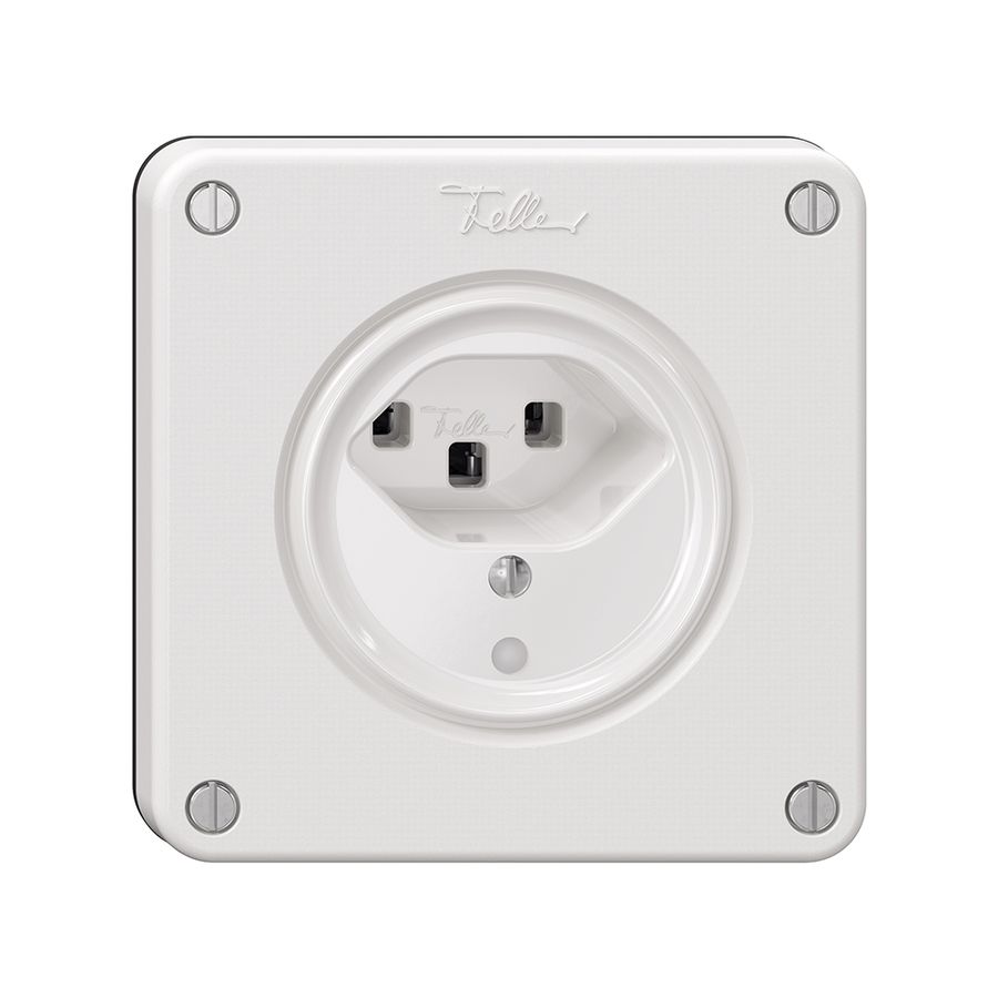 Prise NEVO, 1×T23, a.LED, blanc