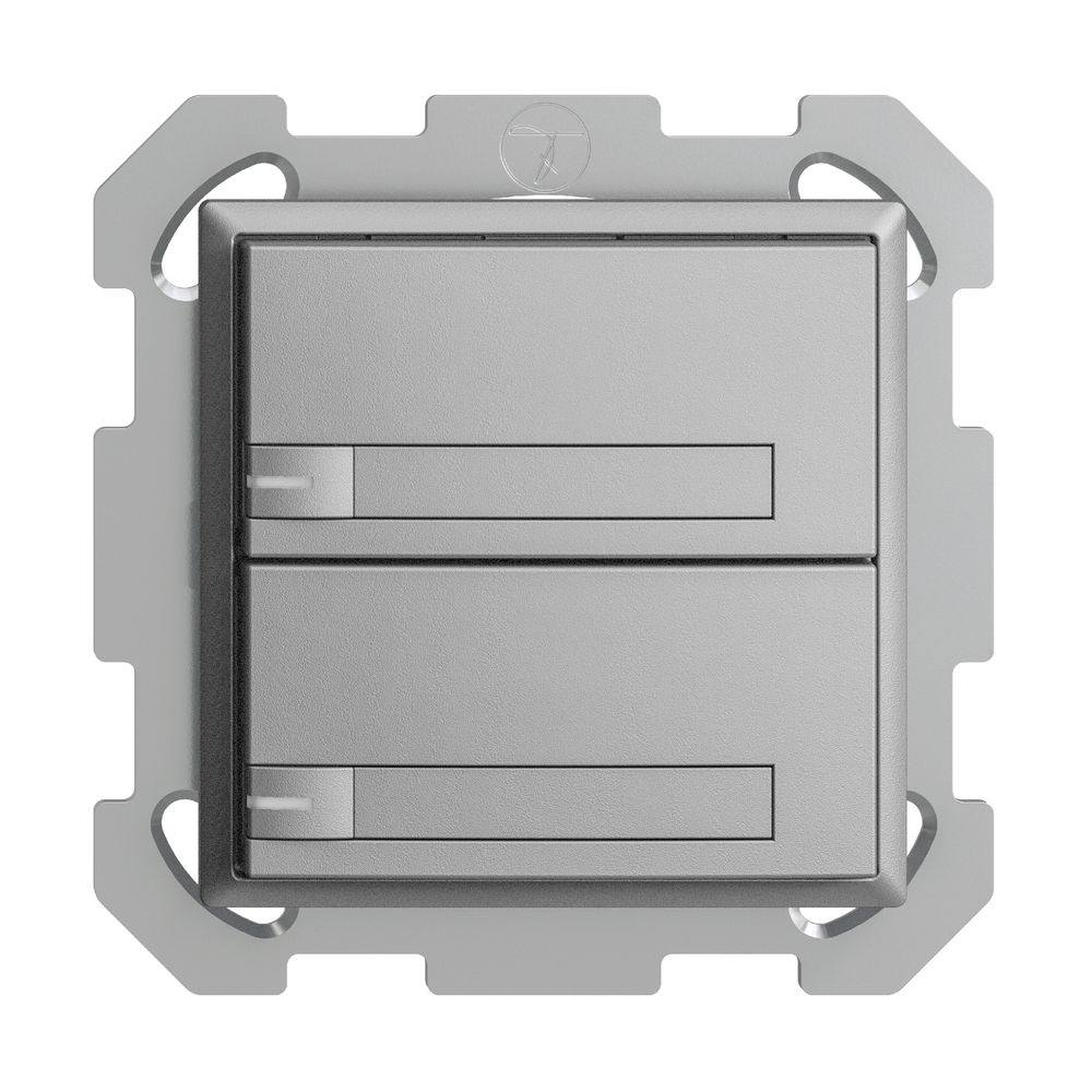 UP-KNX-Taster RGB EDUE, 250mW, m.RGB-LED, m.Papier., 2×Taste, 1×Tastenb., si