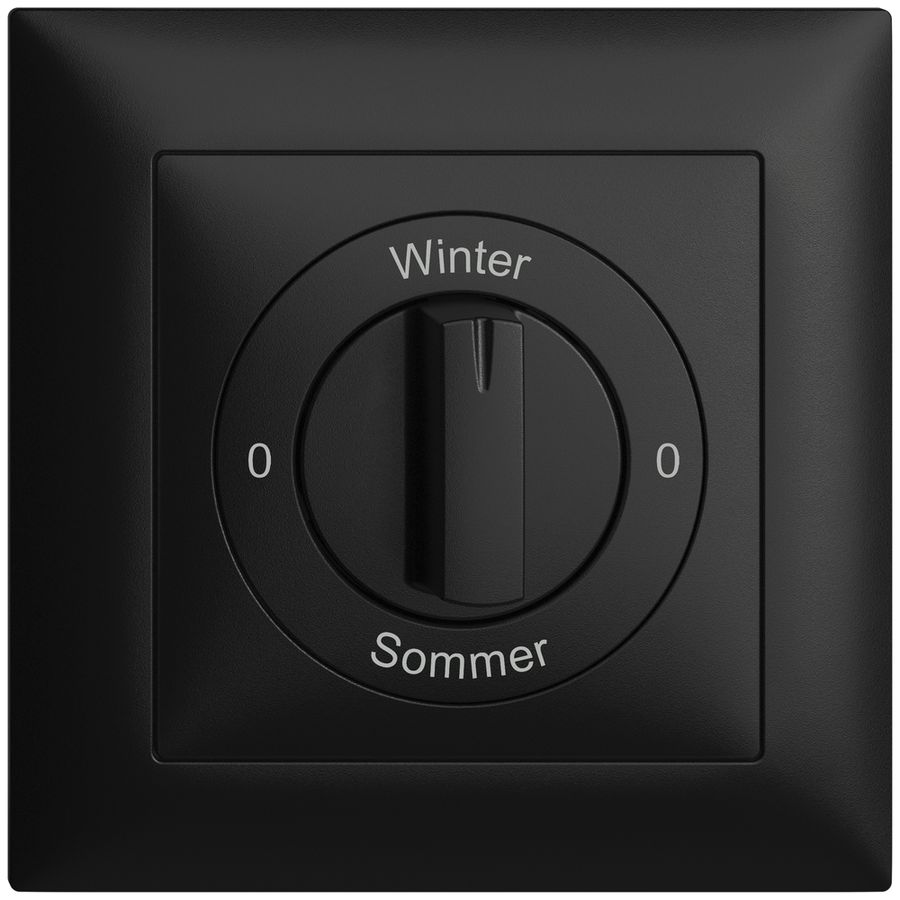 Frontset 0-Winter-0-Sommer EDIZIOdue 88×88mm schwarz