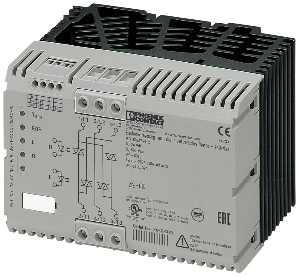 REG-Halbleiter-Wendeschütz PX ELR W2+1- 24DC/500AC-37