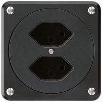 UP-Steckdose robusto 2×Typ 13 schwarz ohne Klappdeckel