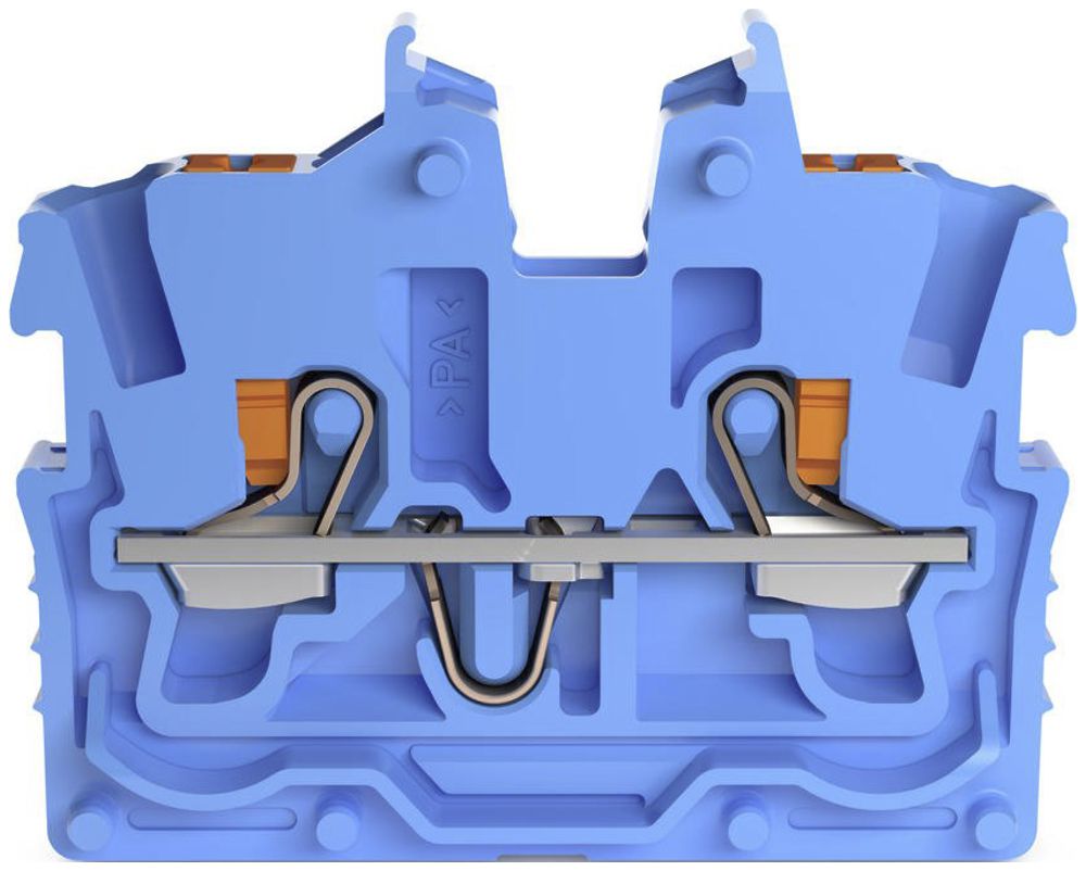 Borne de passage WAGO TopJob-S 2250 1mm² 2L 13.5A 500V s.pied de fixation bleu