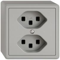 AP-Steckdose EDIZIO.liv SNAPFIX® 2×T23 hgu