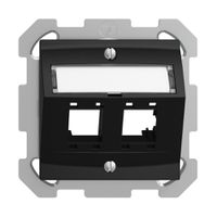 Kit montaggio ENC EDIZIOdue, con cappa di uscita obliqua, per 2×RJ45, nero