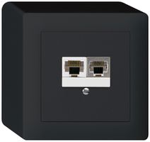 Scatola AP kallysto 2×RJ45s+u separato nero