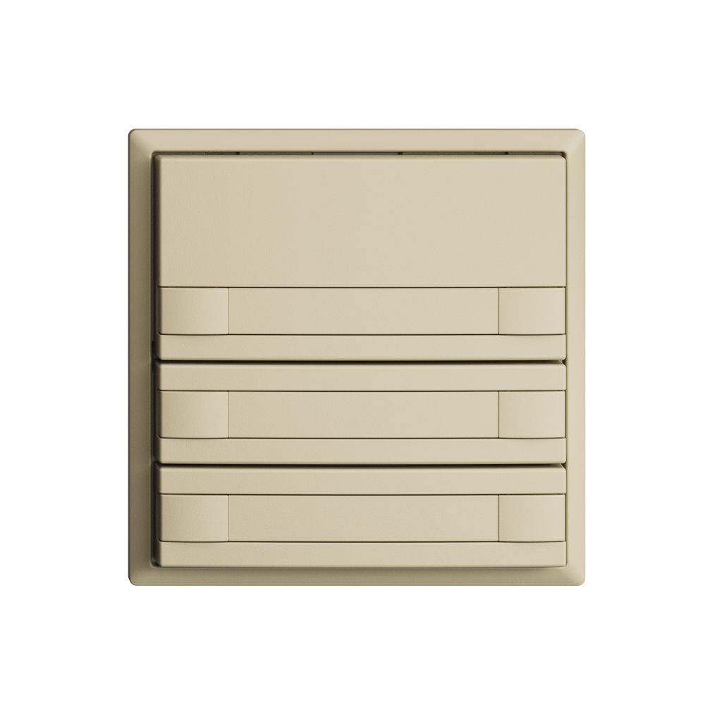Poussoir ENC KNX 3× EDIZIOdue vanille RGB sans LED avec insert papier
