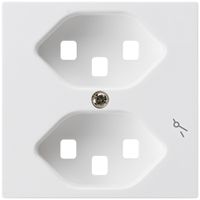 Frontplatte zu Steckdose Hager kallysto 2×T23 1×S H ultraweiss