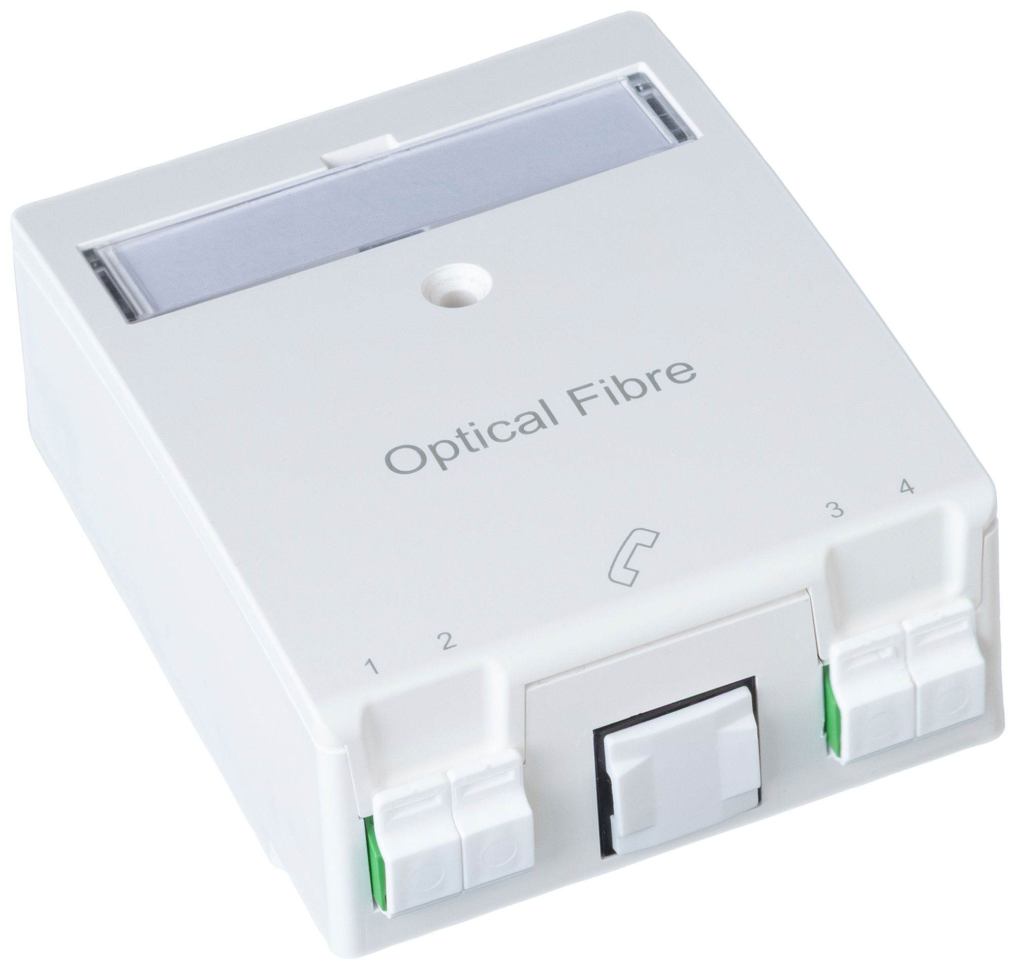 UP-LWL-Anschlussdose R&M, 2×LC/d APC SM + 1×RJ45 8P, 60×60mm, weiss