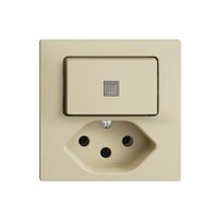 Leuchtkombination KS 3/1L+T13 EDIZIOdue vanille, mit Linse, LED gelb