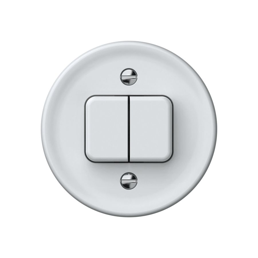 Poussoir origin 2×touches 2CO 1P 0<1 10A 230V 60×60mm blanc