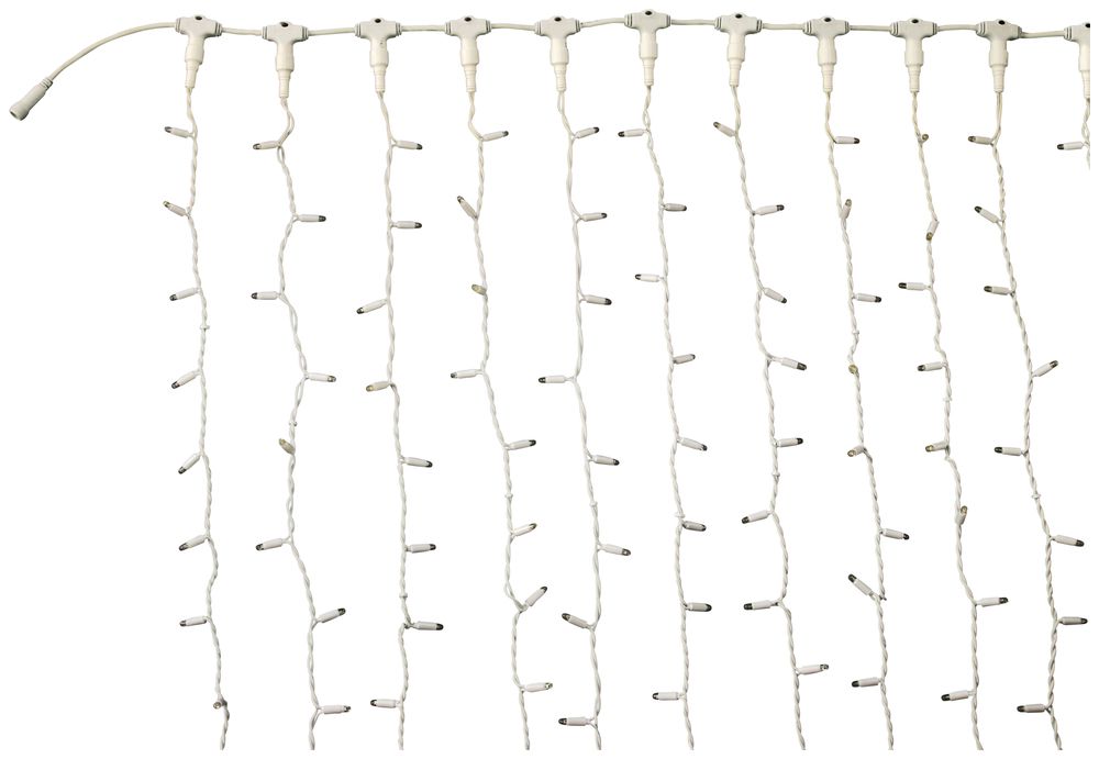 Rideau lumineux MK Drape Lite 600 2×3m 230V 600 LED blanc chaud, câble blanc
