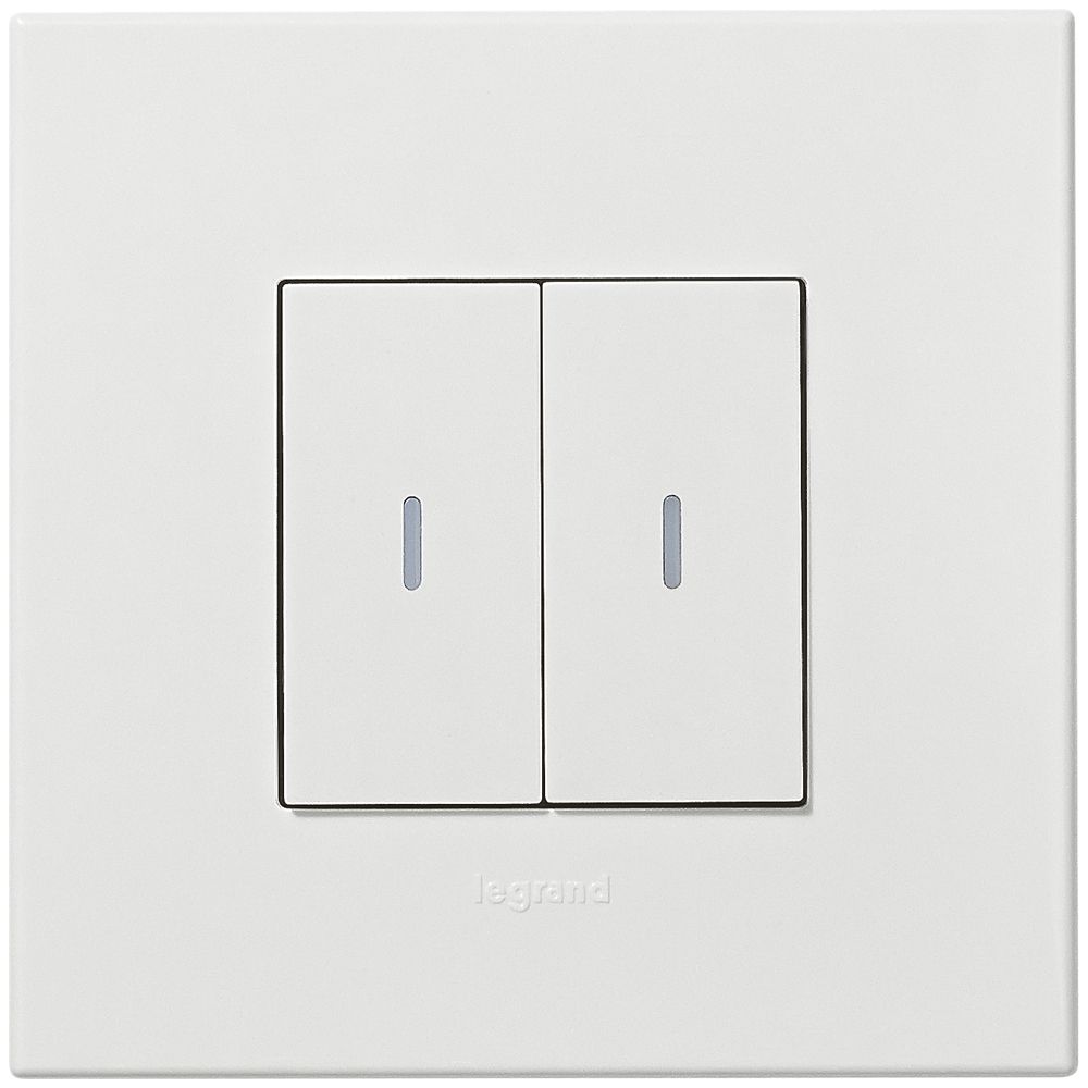 Interrupteur à poussoir double AP ARTEOR, blanc