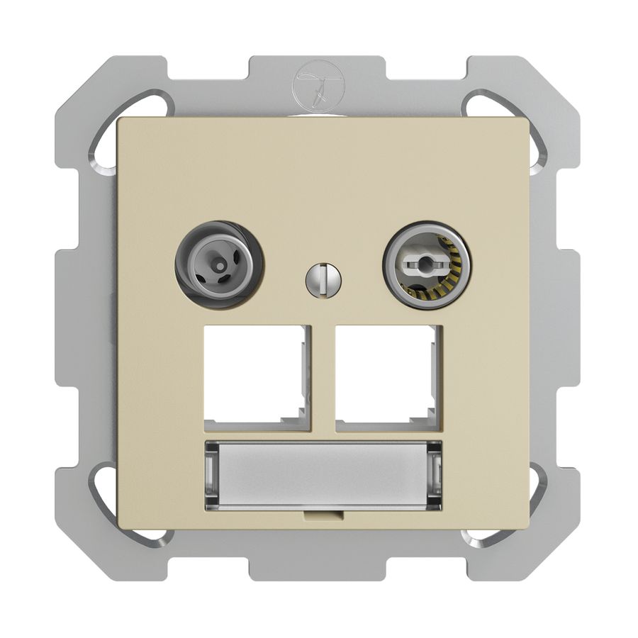 Prise multimédia ENC EDIZIOdue FM EASYNET 4dB, p.2×RJ45 S-One, vanille
