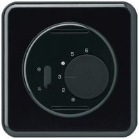 UP-Frontset Hager basico, für Thermostat mit Schalter Heizen/Kühlen, schwarz